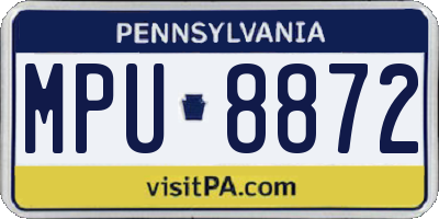 PA license plate MPU8872