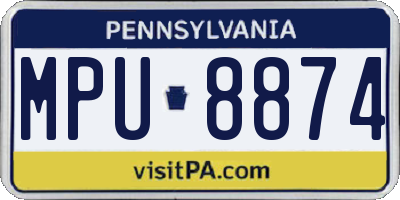 PA license plate MPU8874
