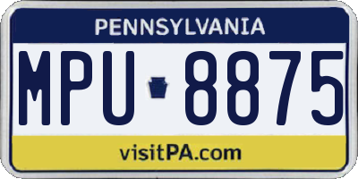 PA license plate MPU8875