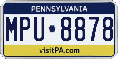 PA license plate MPU8878