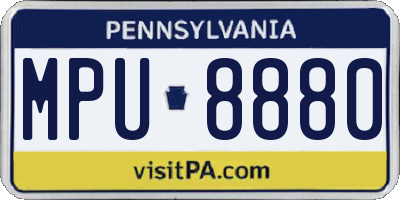 PA license plate MPU8880