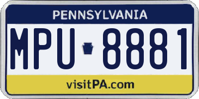 PA license plate MPU8881