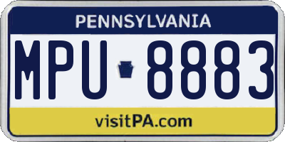 PA license plate MPU8883
