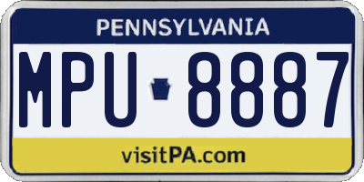 PA license plate MPU8887