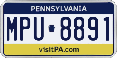 PA license plate MPU8891