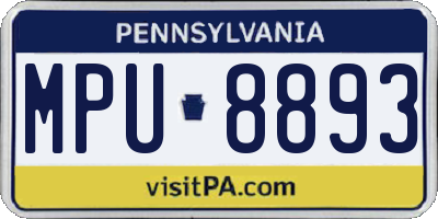 PA license plate MPU8893