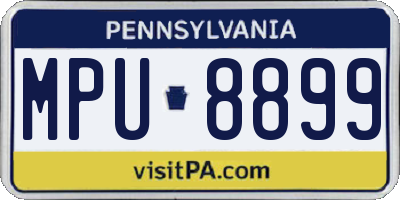 PA license plate MPU8899