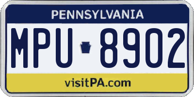 PA license plate MPU8902
