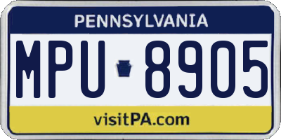 PA license plate MPU8905