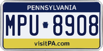 PA license plate MPU8908