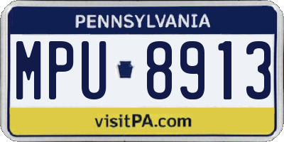 PA license plate MPU8913