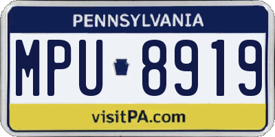 PA license plate MPU8919