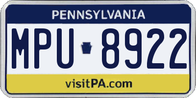 PA license plate MPU8922