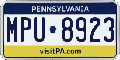PA license plate MPU8923