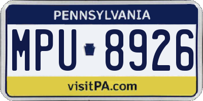 PA license plate MPU8926