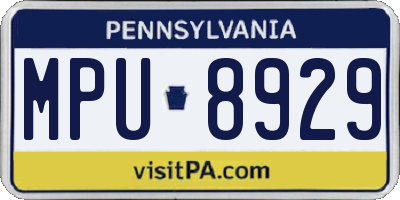 PA license plate MPU8929