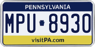 PA license plate MPU8930