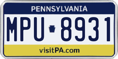 PA license plate MPU8931