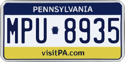 PA license plate MPU8935