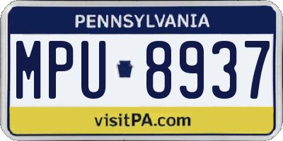 PA license plate MPU8937