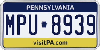 PA license plate MPU8939