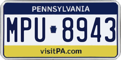 PA license plate MPU8943