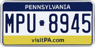 PA license plate MPU8945