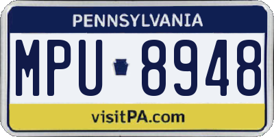 PA license plate MPU8948