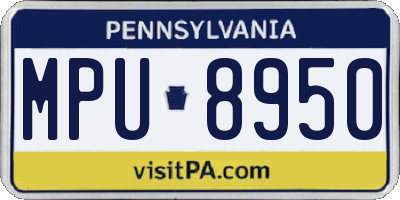 PA license plate MPU8950