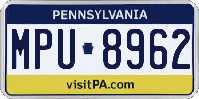 PA license plate MPU8962