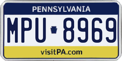 PA license plate MPU8969