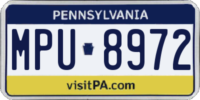 PA license plate MPU8972
