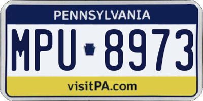 PA license plate MPU8973
