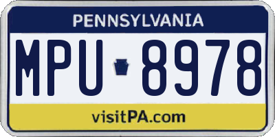 PA license plate MPU8978