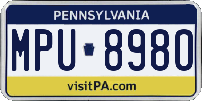 PA license plate MPU8980