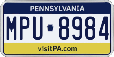 PA license plate MPU8984