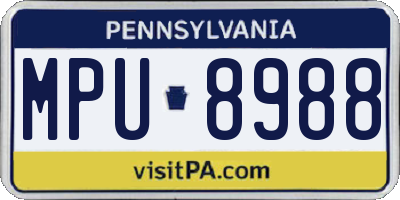 PA license plate MPU8988