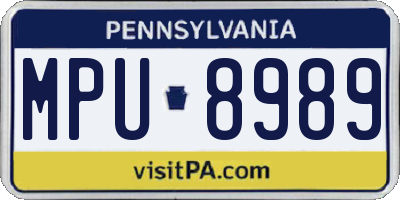 PA license plate MPU8989