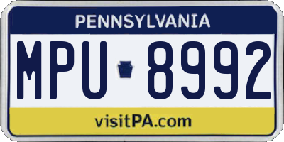 PA license plate MPU8992