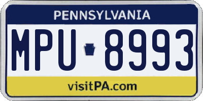 PA license plate MPU8993