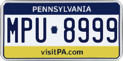 PA license plate MPU8999