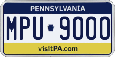 PA license plate MPU9000