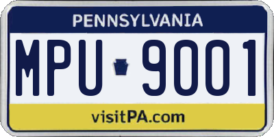 PA license plate MPU9001