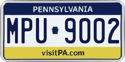 PA license plate MPU9002
