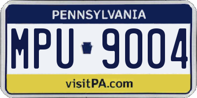 PA license plate MPU9004
