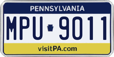 PA license plate MPU9011