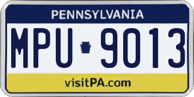PA license plate MPU9013