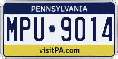 PA license plate MPU9014