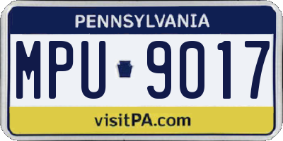 PA license plate MPU9017