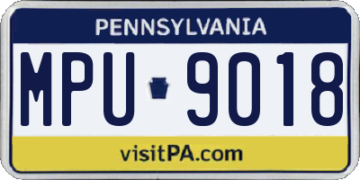 PA license plate MPU9018